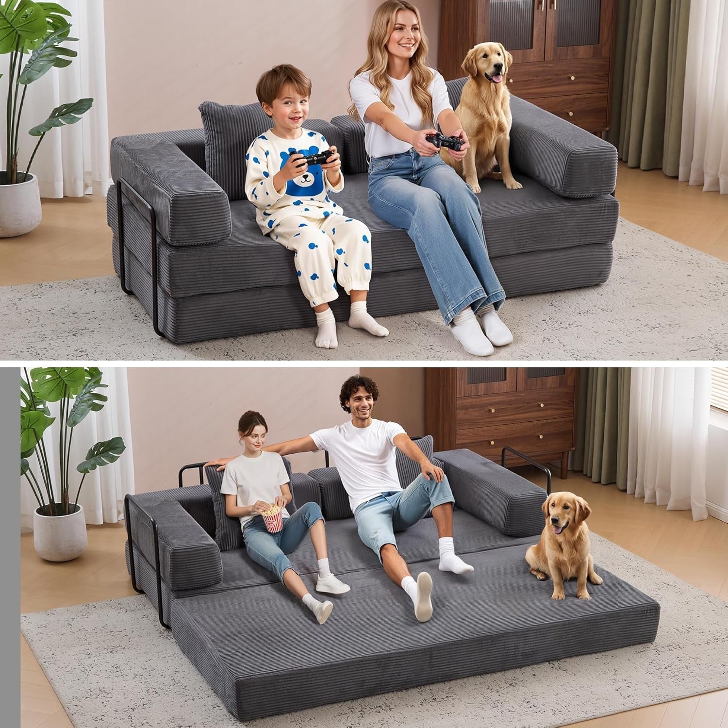 Convertible Sleeper Sofa Bed with Memory Foam Comfort