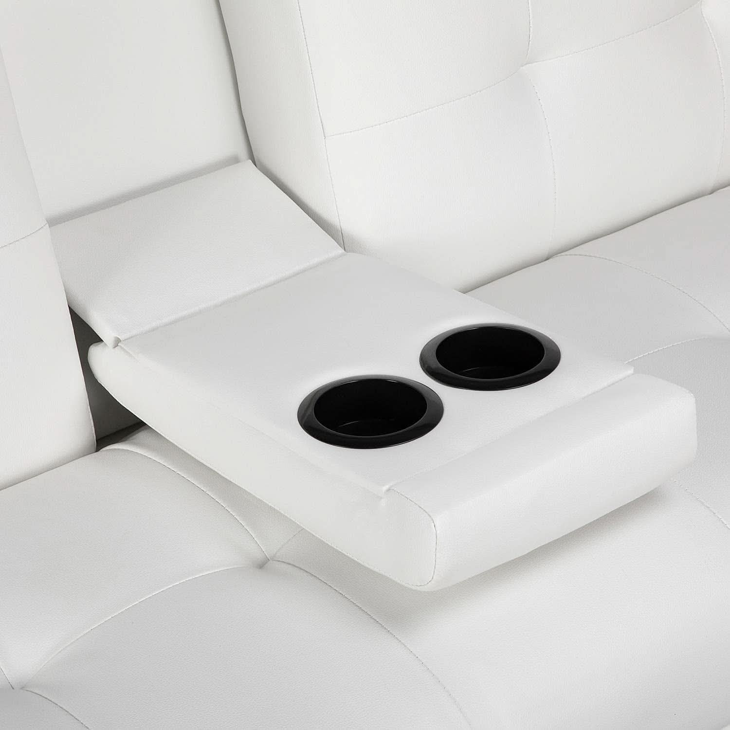 Convertible Sofa Bed With Cup Holders And Adjustable Back