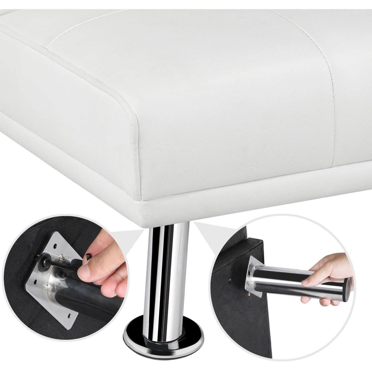 Convertible Sofa Bed With Cup Holders And Adjustable Back