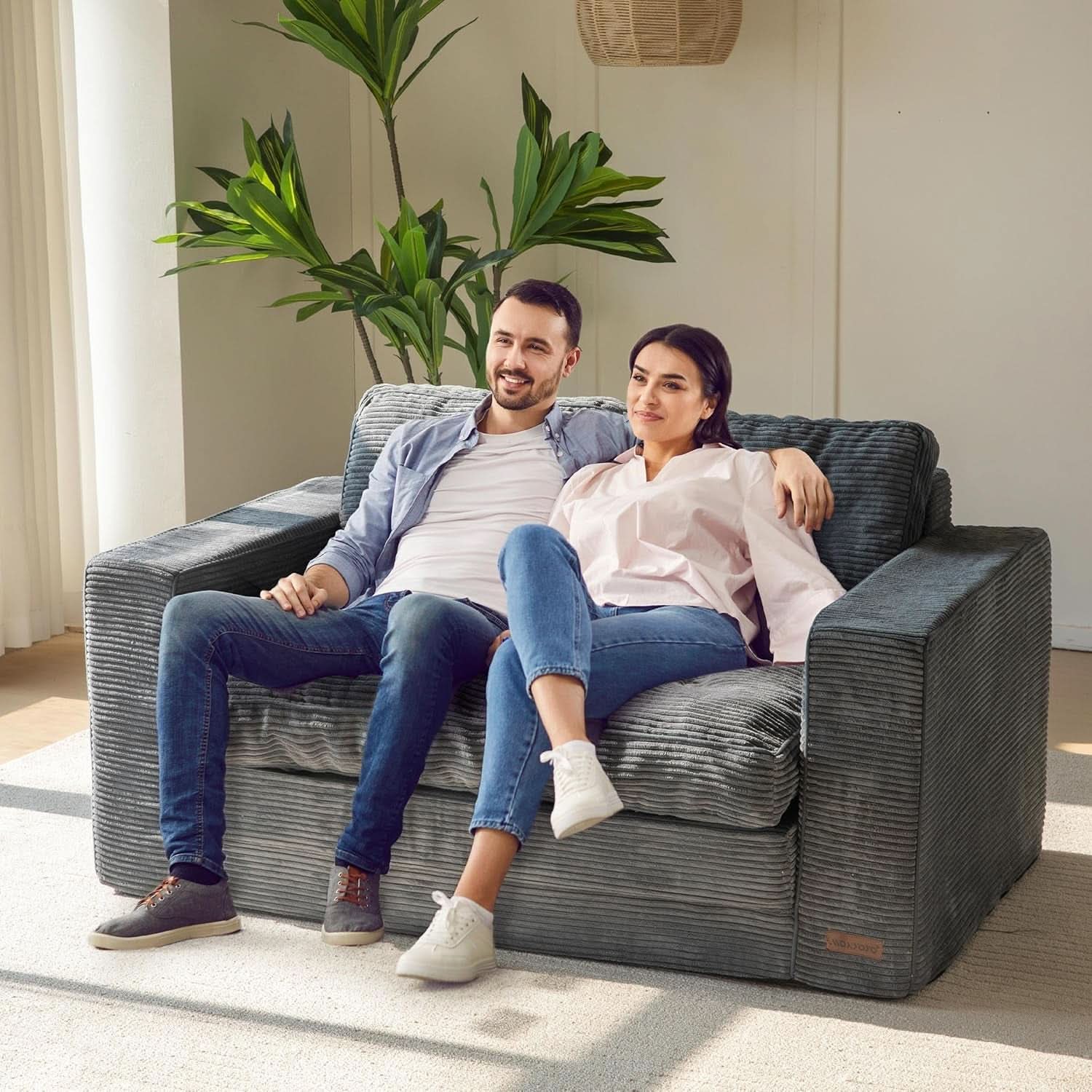 Convertible Sofa Bed With Pillows For Living Room