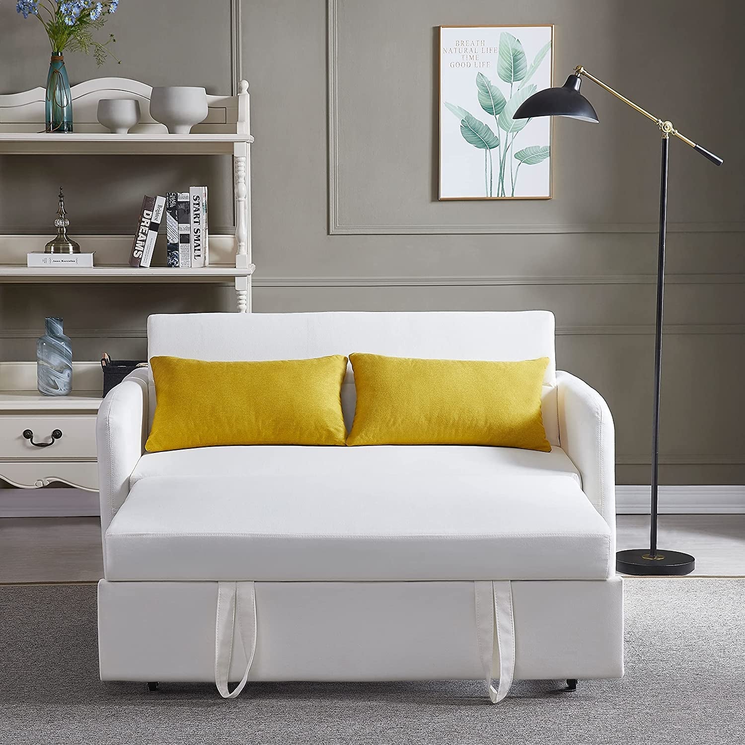 Convertible Sofa Bed With USB Charging And Pockets