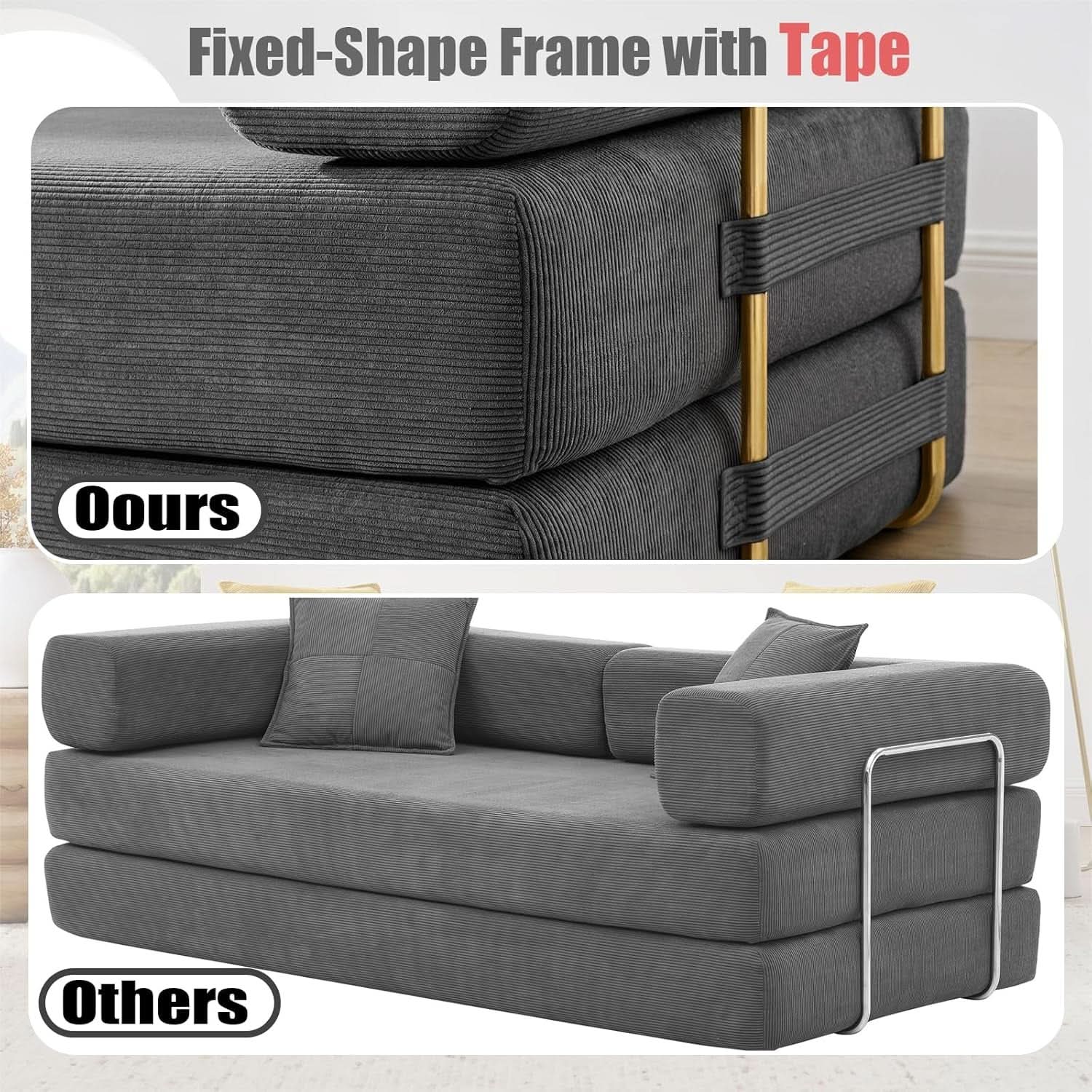 Convertible Sofa Bed with Adjustable Armrests and Comfort