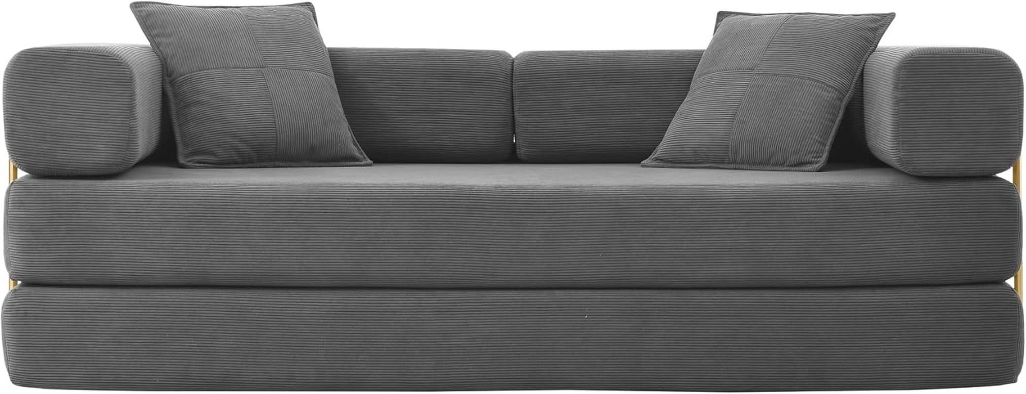 Convertible Sofa Bed with Adjustable Armrests and Comfort