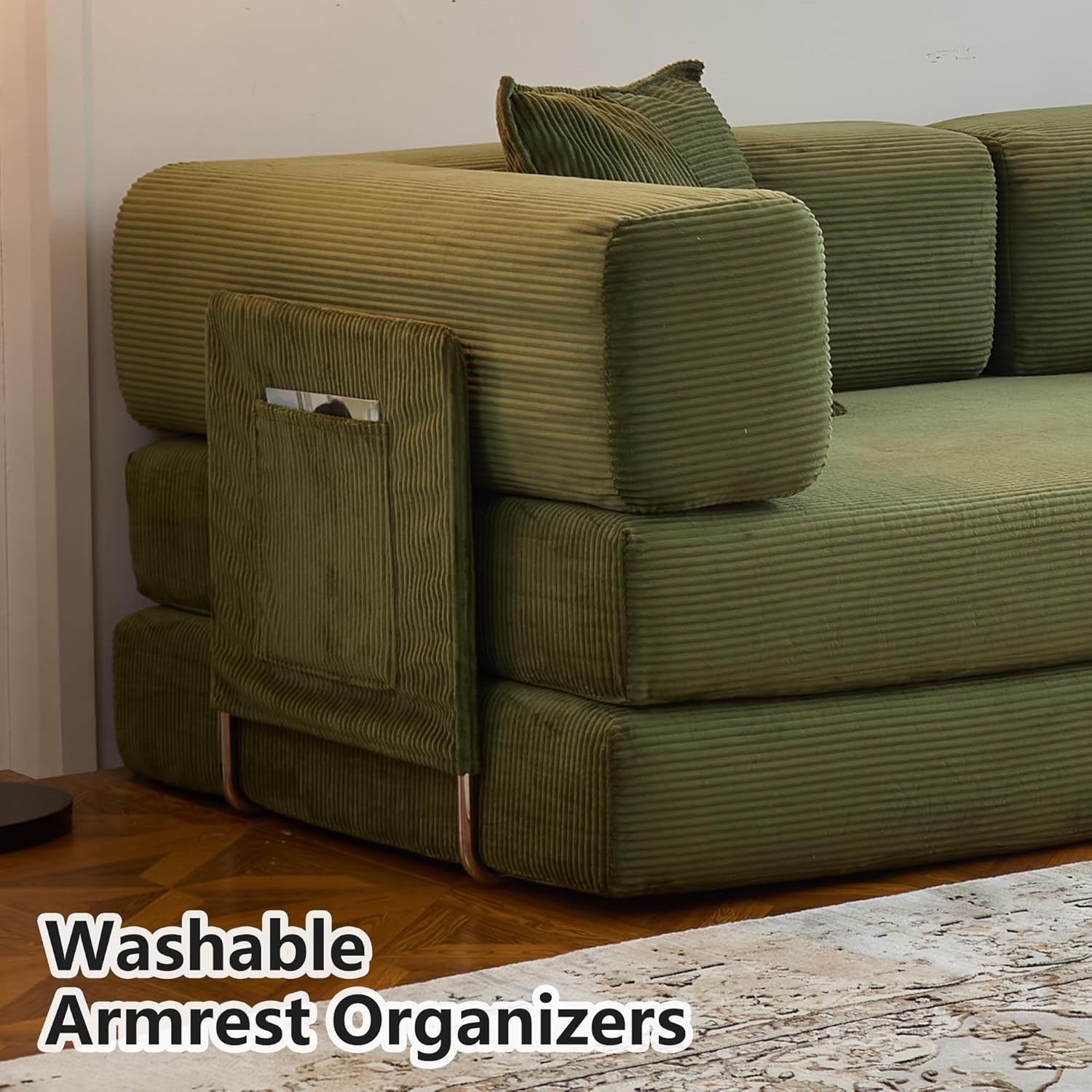Convertible Sofa Bed with Armrests for Small Spaces
