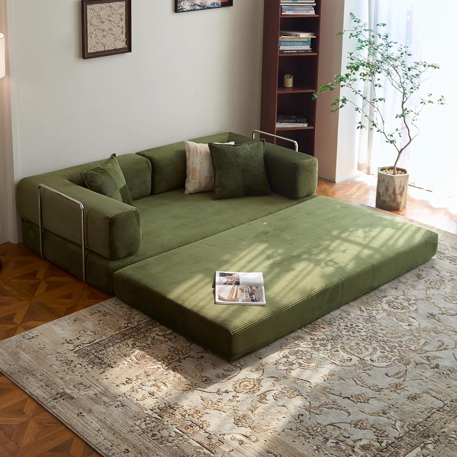 Convertible Sofa Bed with Armrests for Small Spaces