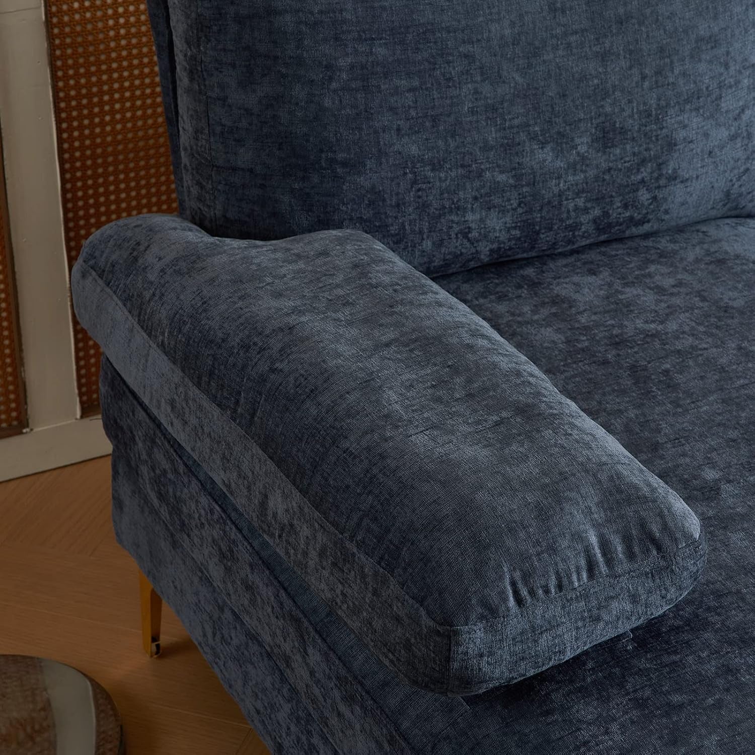 Convertible U-Shape Sectional Sofa 110 Grey-Blue Couch
