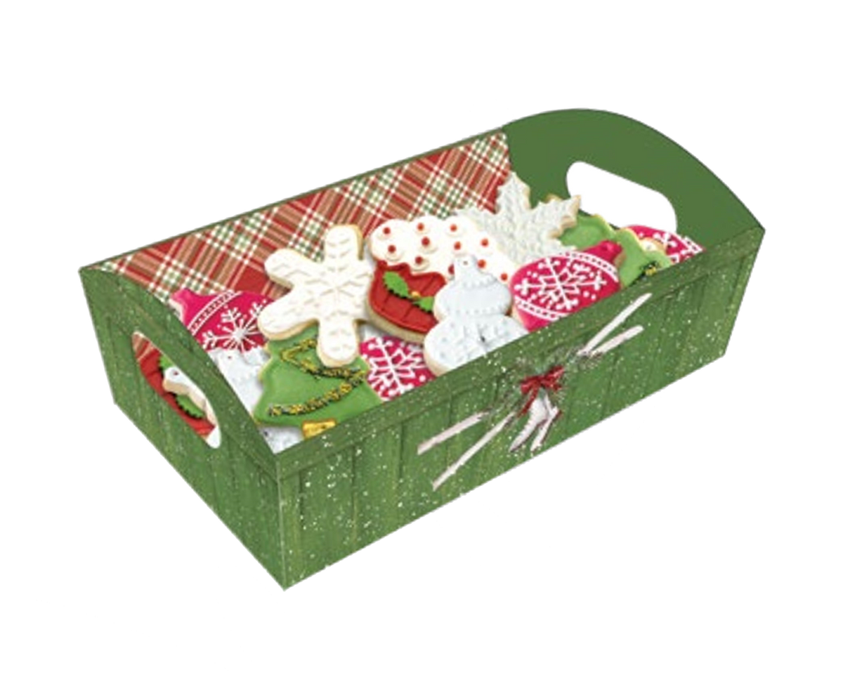 Cookie Tray With Cello Wrap - Winter Skates