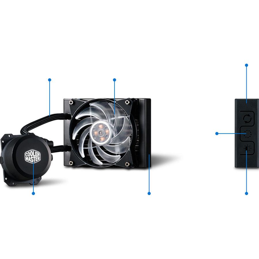 Cooler Master Masterliquid Ml120L Rgb Close-Loop Cpu Liquid Cooler, 120Mm Radiator, Dual Chamber Rgb