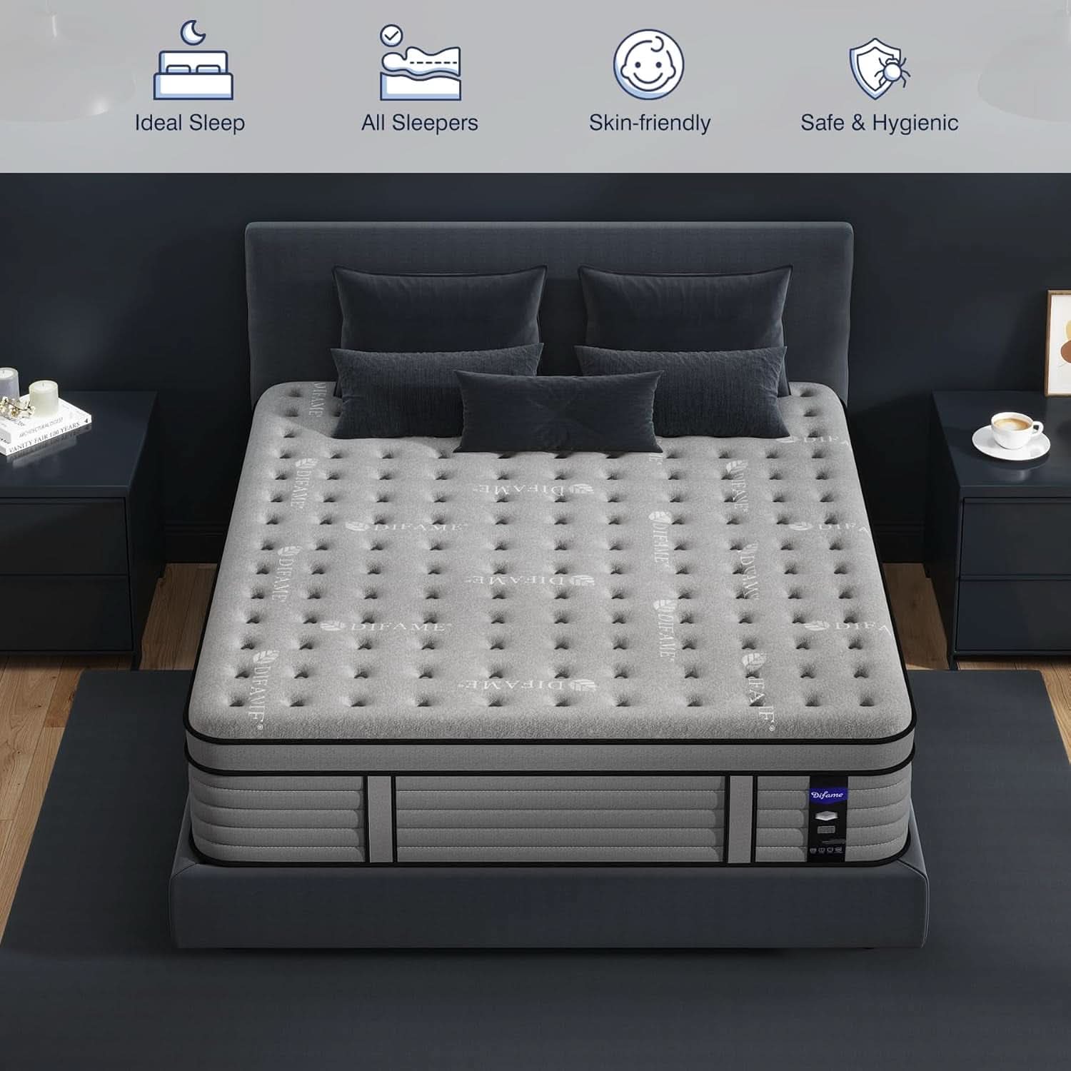 Cooling Gel King Size Premium Hybrid Mattress MemoryFoam