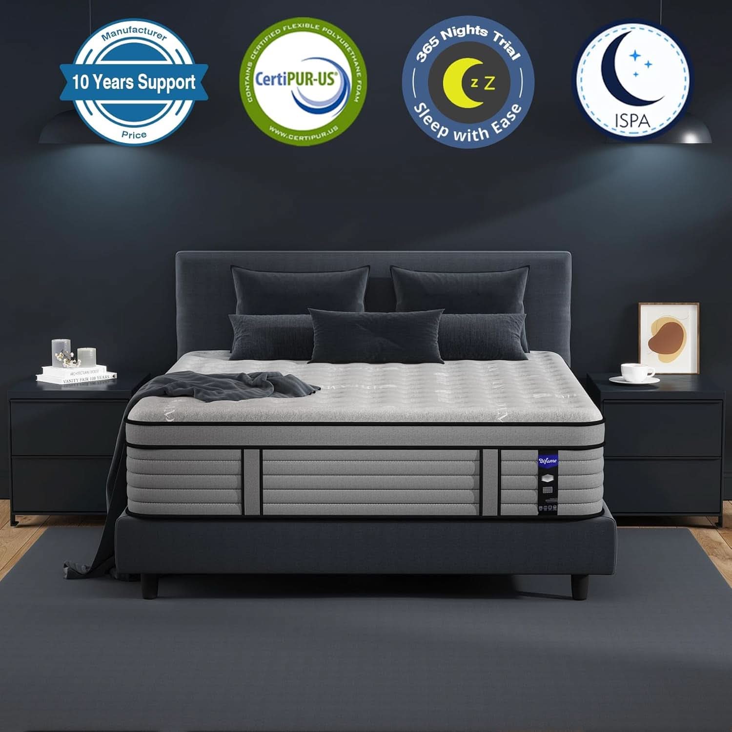 Cooling Gel King Size Premium Hybrid Mattress MemoryFoam