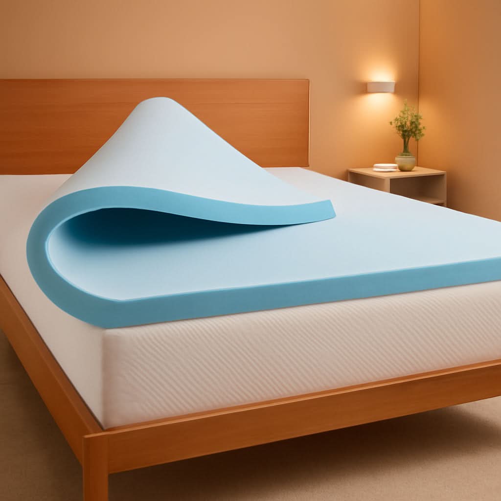 Cooling Gel Memory Foam Mattress Topper Queen Size