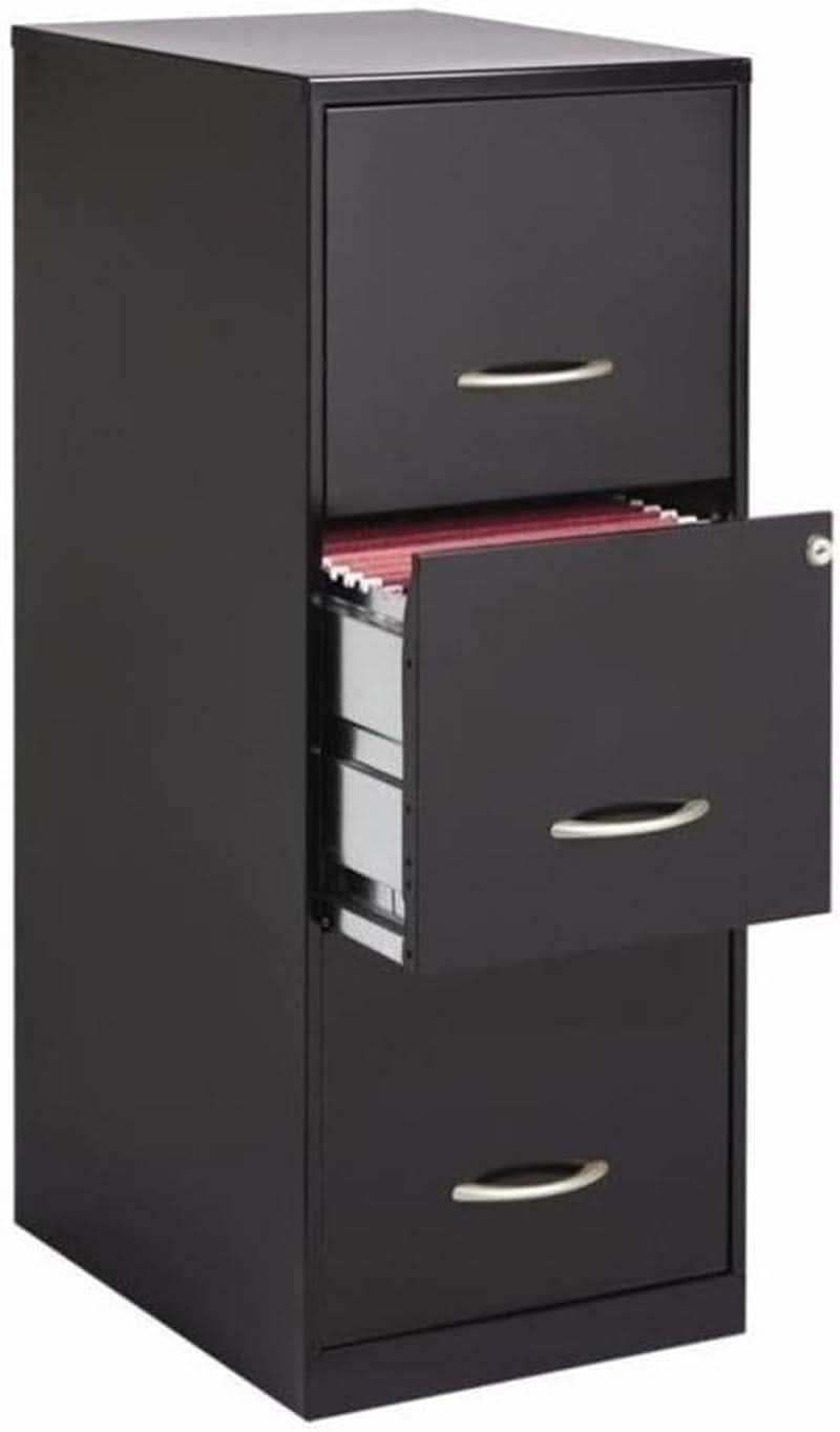 Cooper 3-Drawer Letter File Cabinet Black for Office