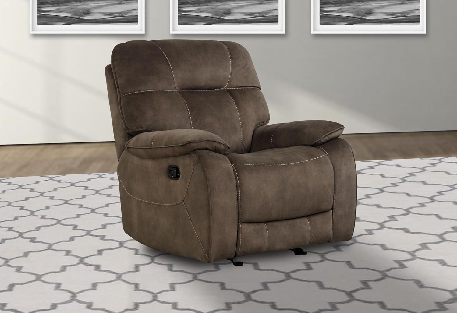 Cooper Shadow Brown Manual Reclining Sofa Chair Set