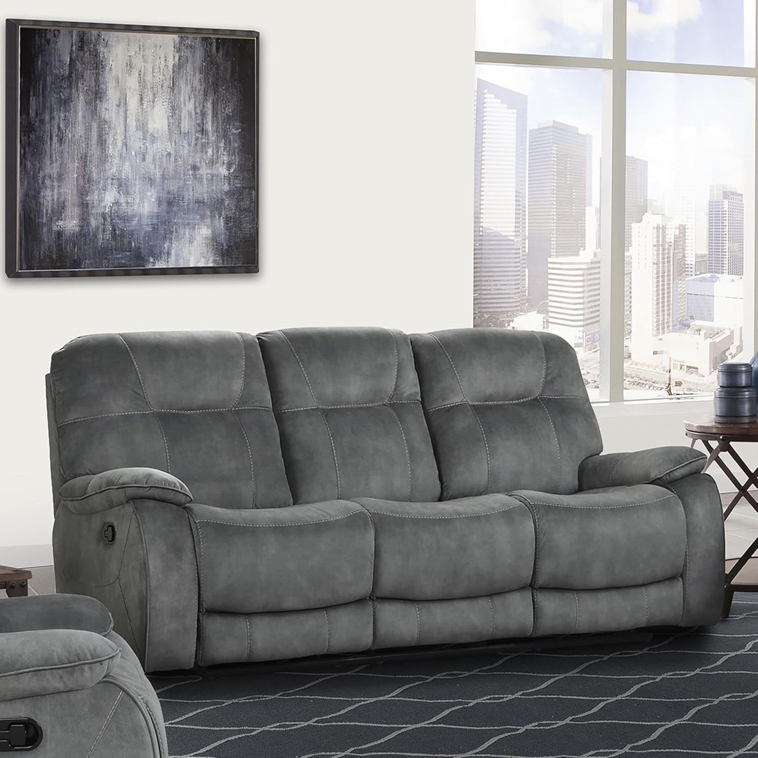 Cooper Shadow Grey Manual Reclining Sofa And Recliner
