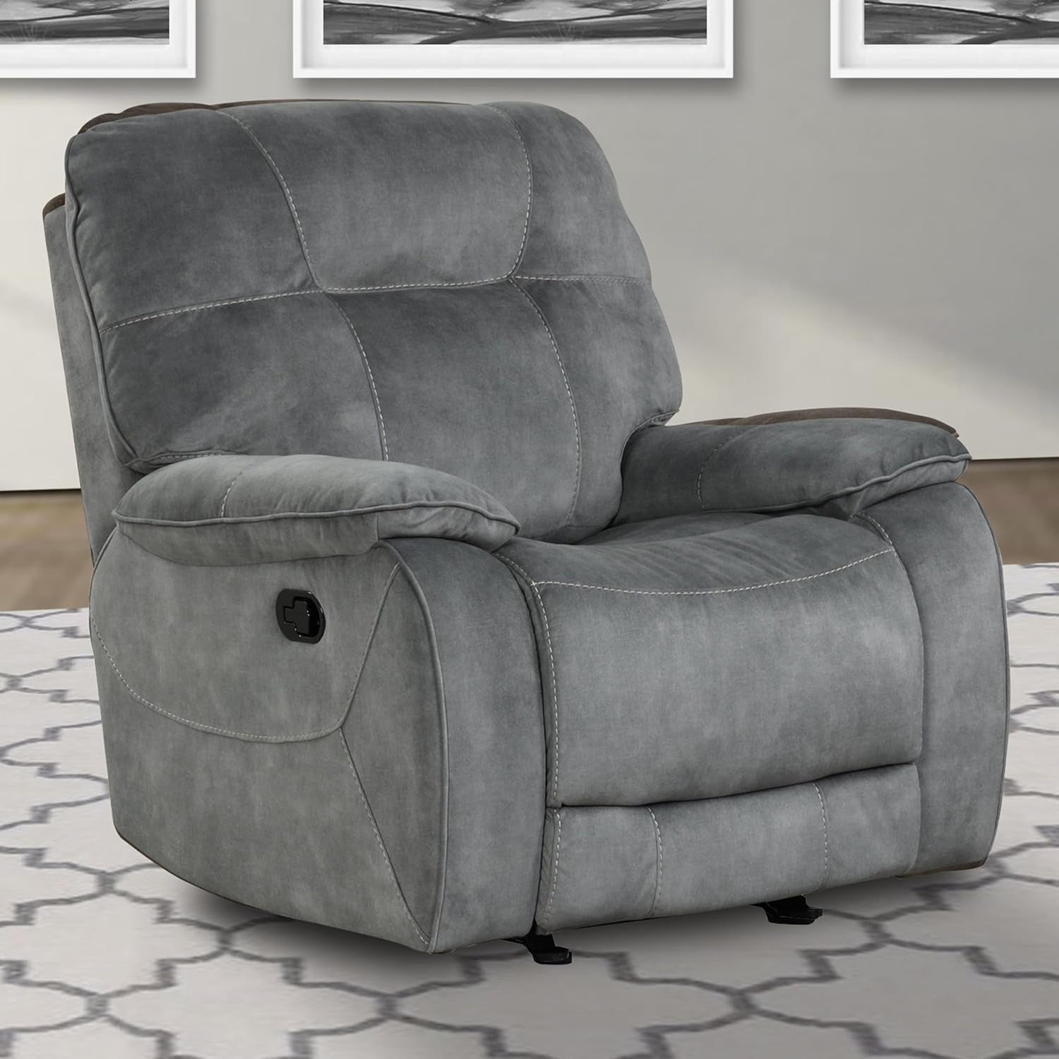 Cooper Shadow Grey Manual Reclining Sofa And Recliner