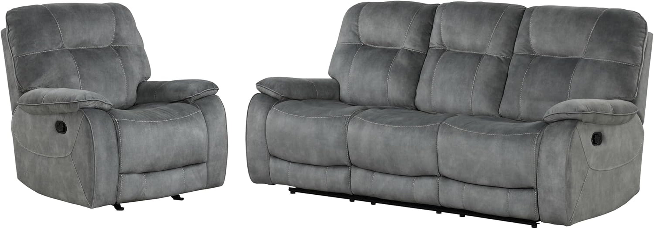 Cooper Shadow Grey Manual Reclining Sofa And Recliner