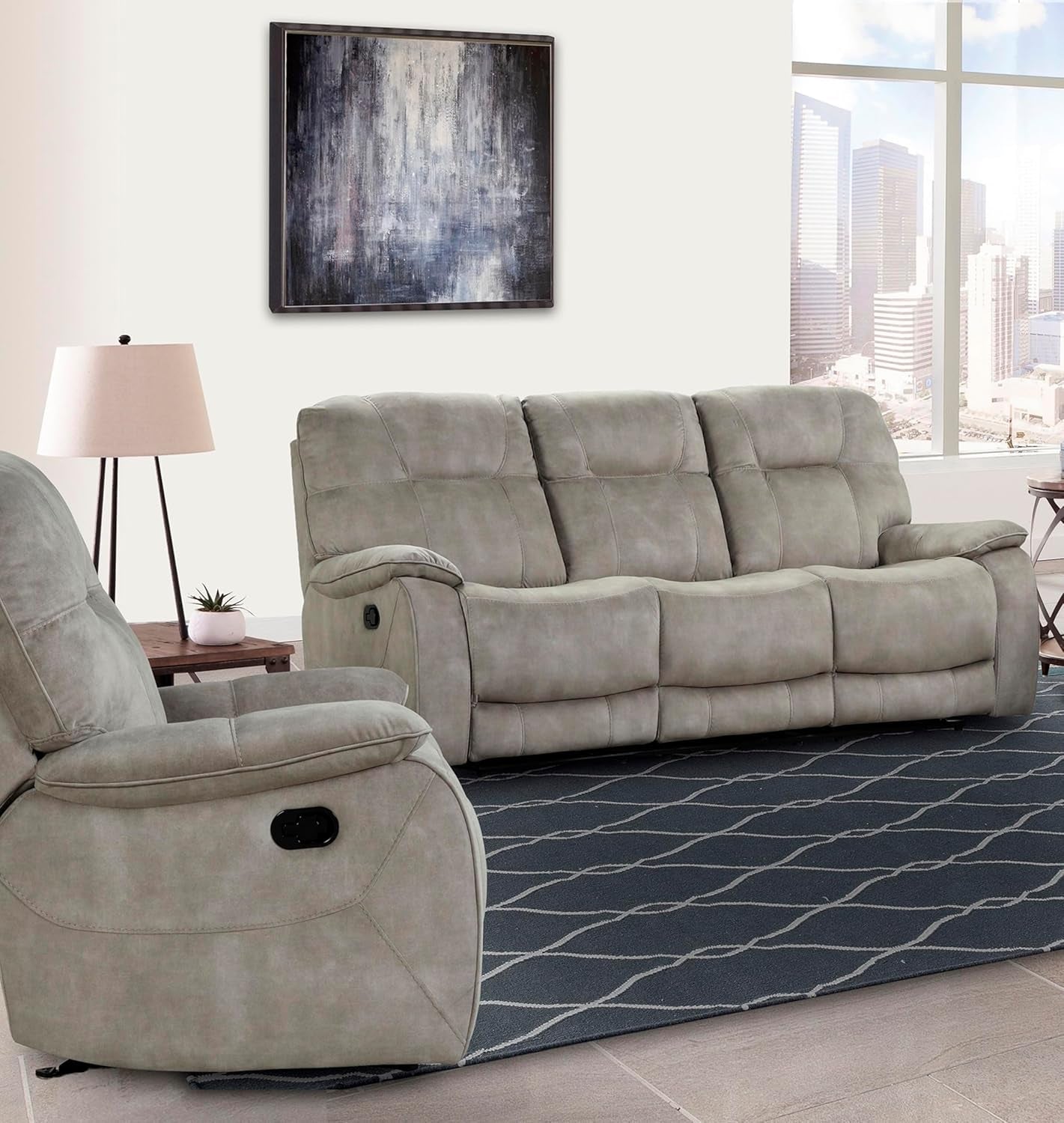 Cooper Shadow Natural Manual Reclining Sofa And Recliner