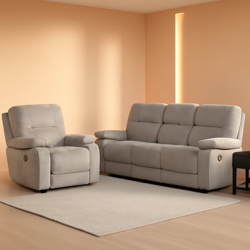 Cooper Shadow Natural Manual Reclining Sofa And Recliner