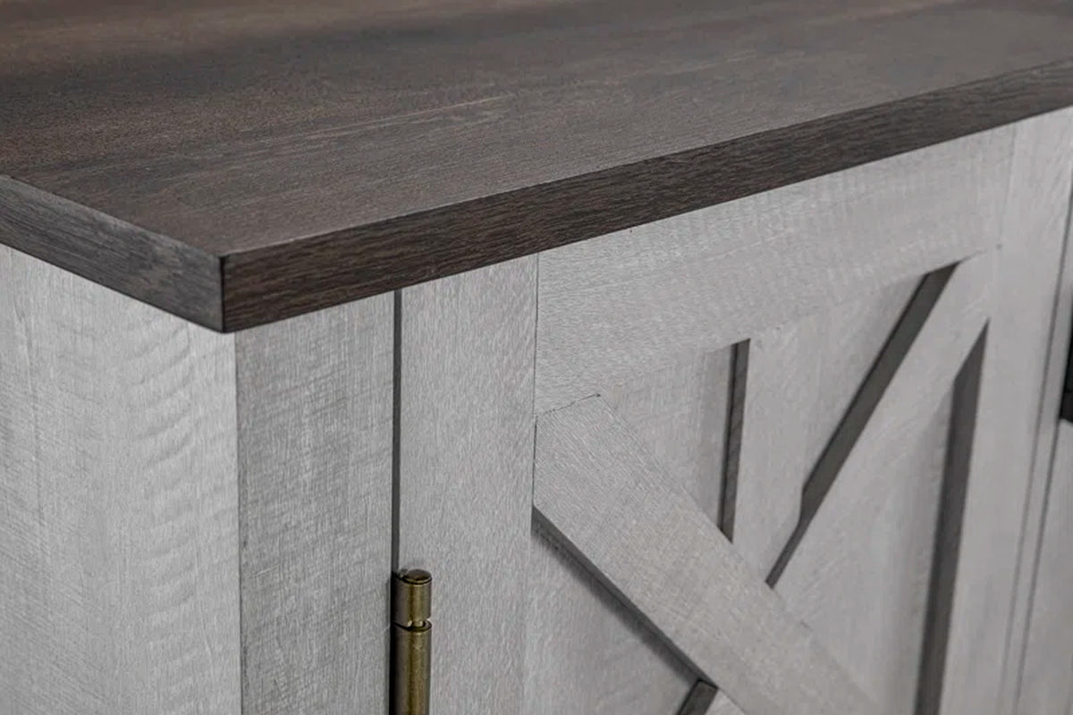 Corbey Gray Coastal Accent Cabinet With Three Doors