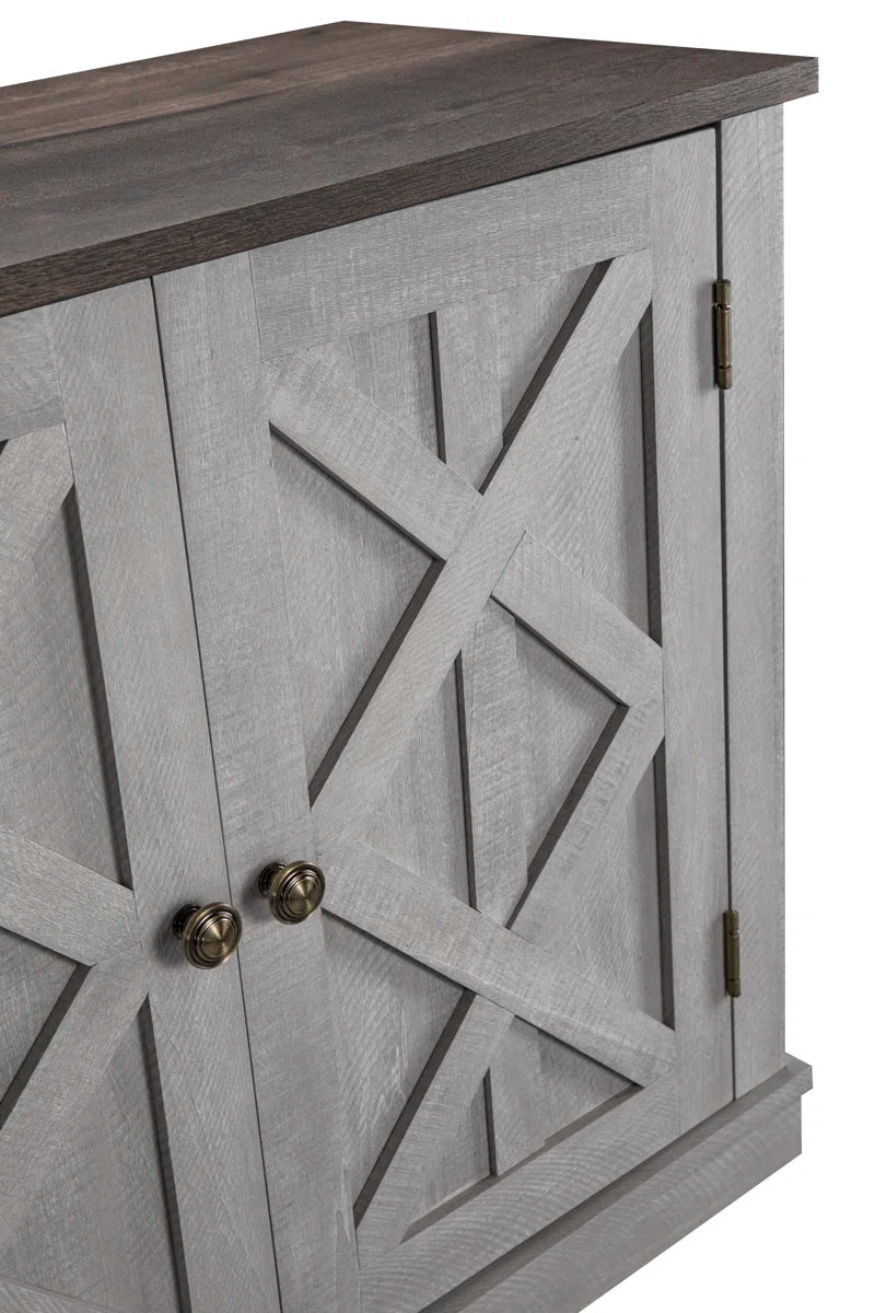 Corbey Gray Coastal Accent Cabinet With Three Doors