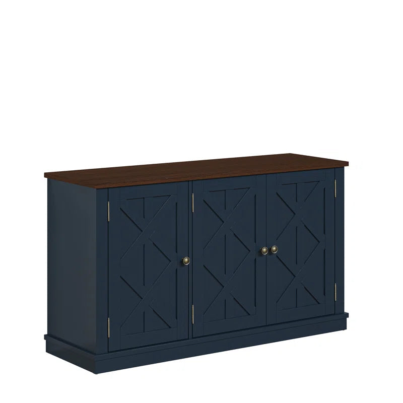 Corbey Gray Coastal Accent Cabinet With Three Doors