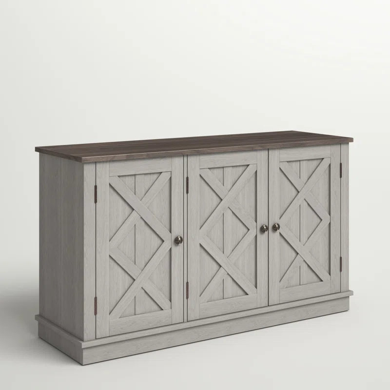 Corbey Gray Coastal Accent Cabinet With Three Doors