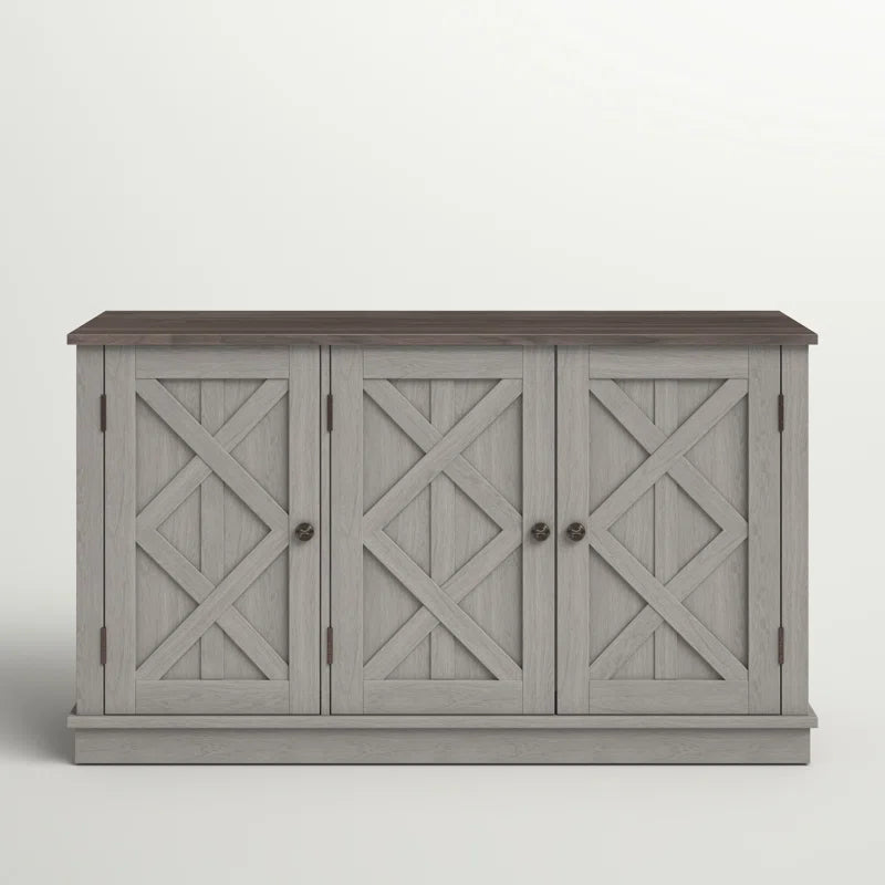 Corbey Gray Coastal Accent Cabinet With Three Doors