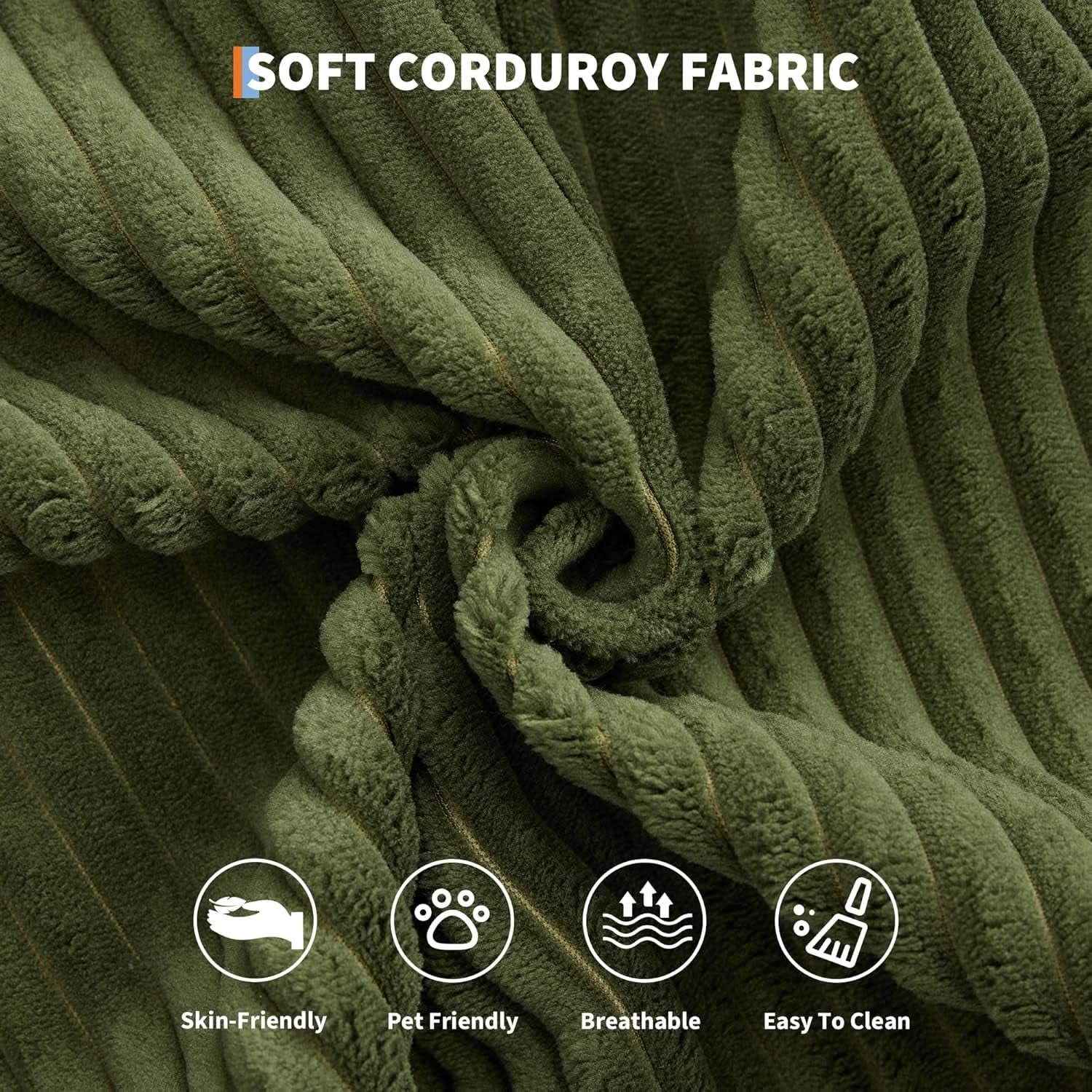 Corduroy Green 79 Inches Inter changeable Plus Sofa Bed