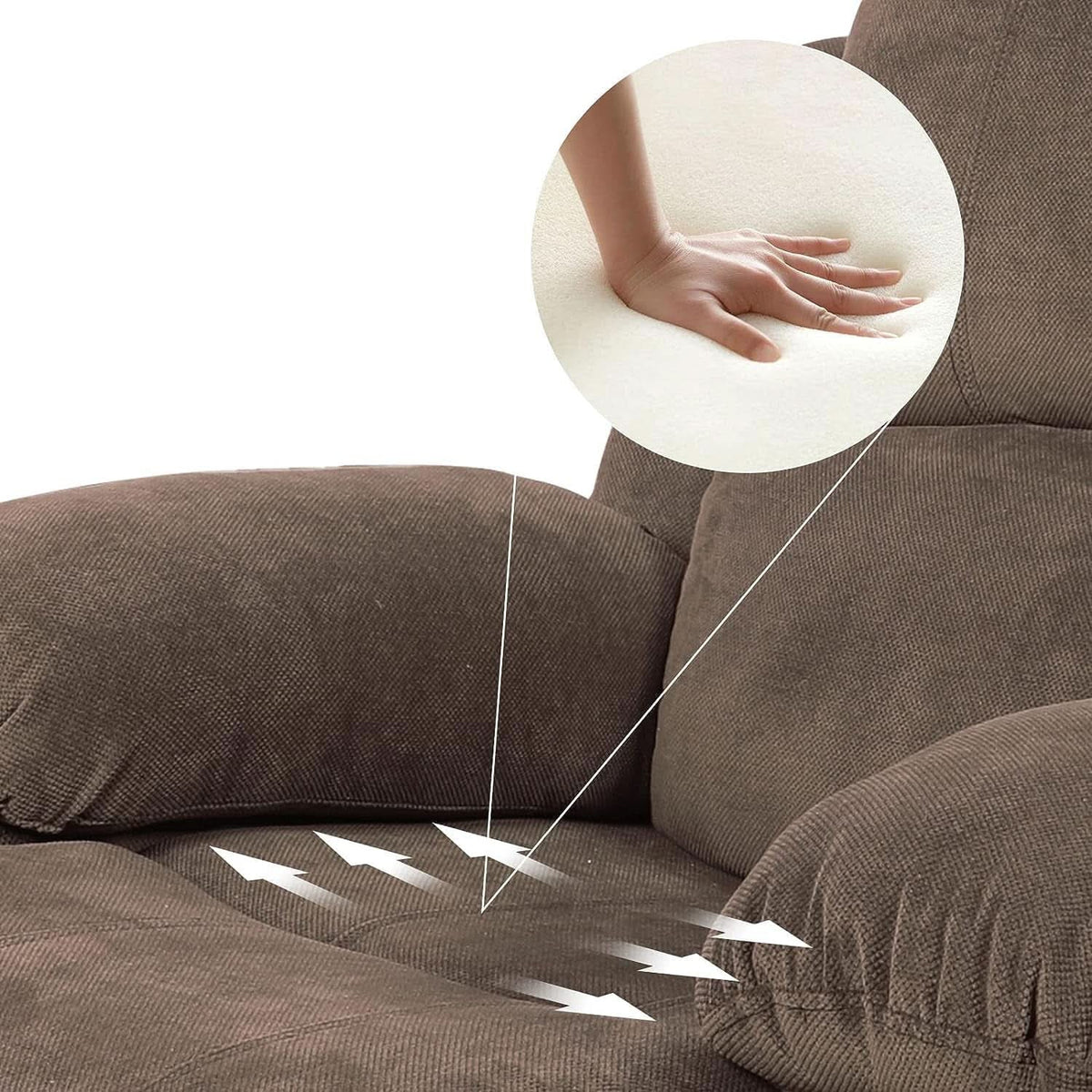 Corduroy Living Room Set Reclining Sofa Loveseat Taupe