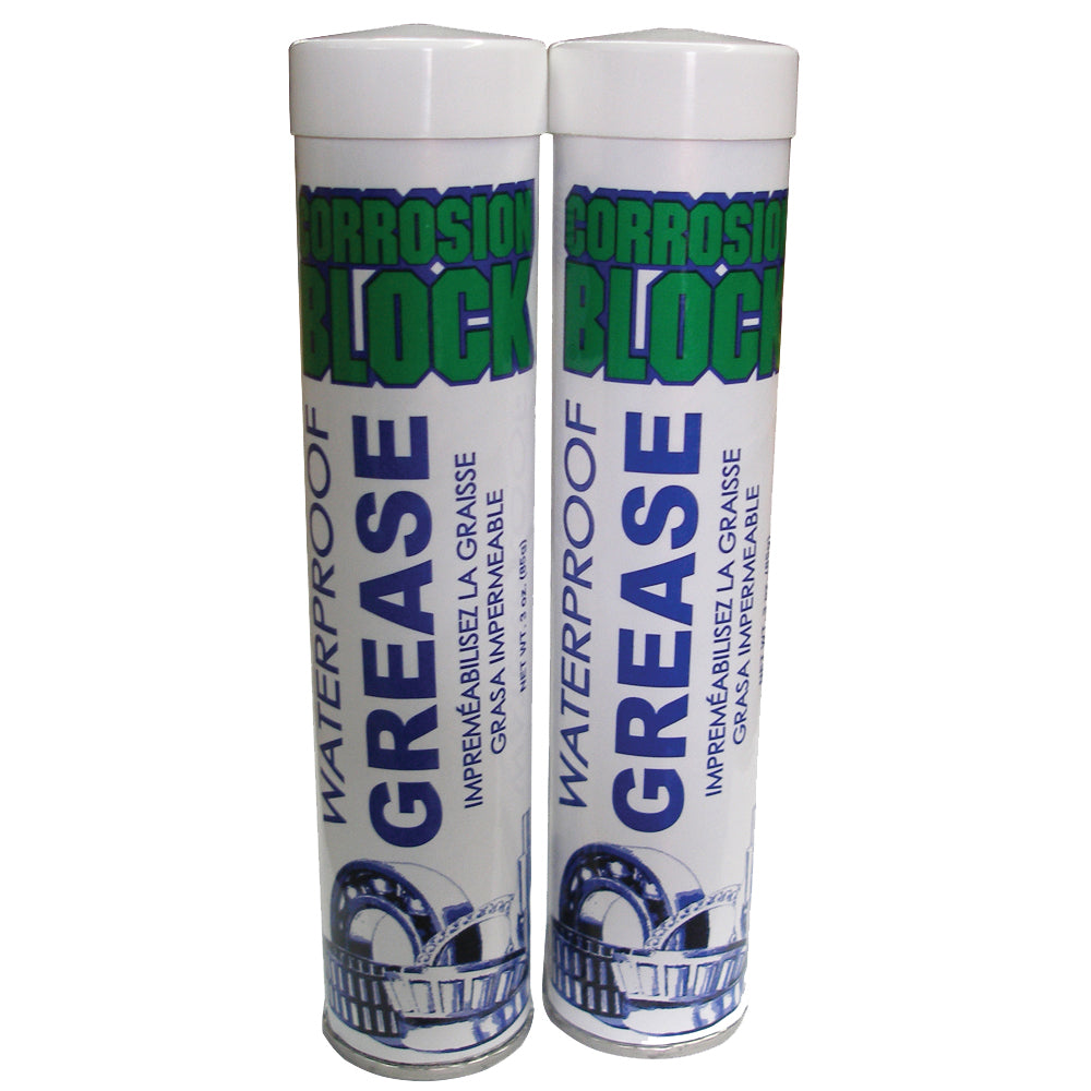Corrosion Block High Performance Waterproof Grease - (2) 3oz Cartridges - Non-Hazmat,