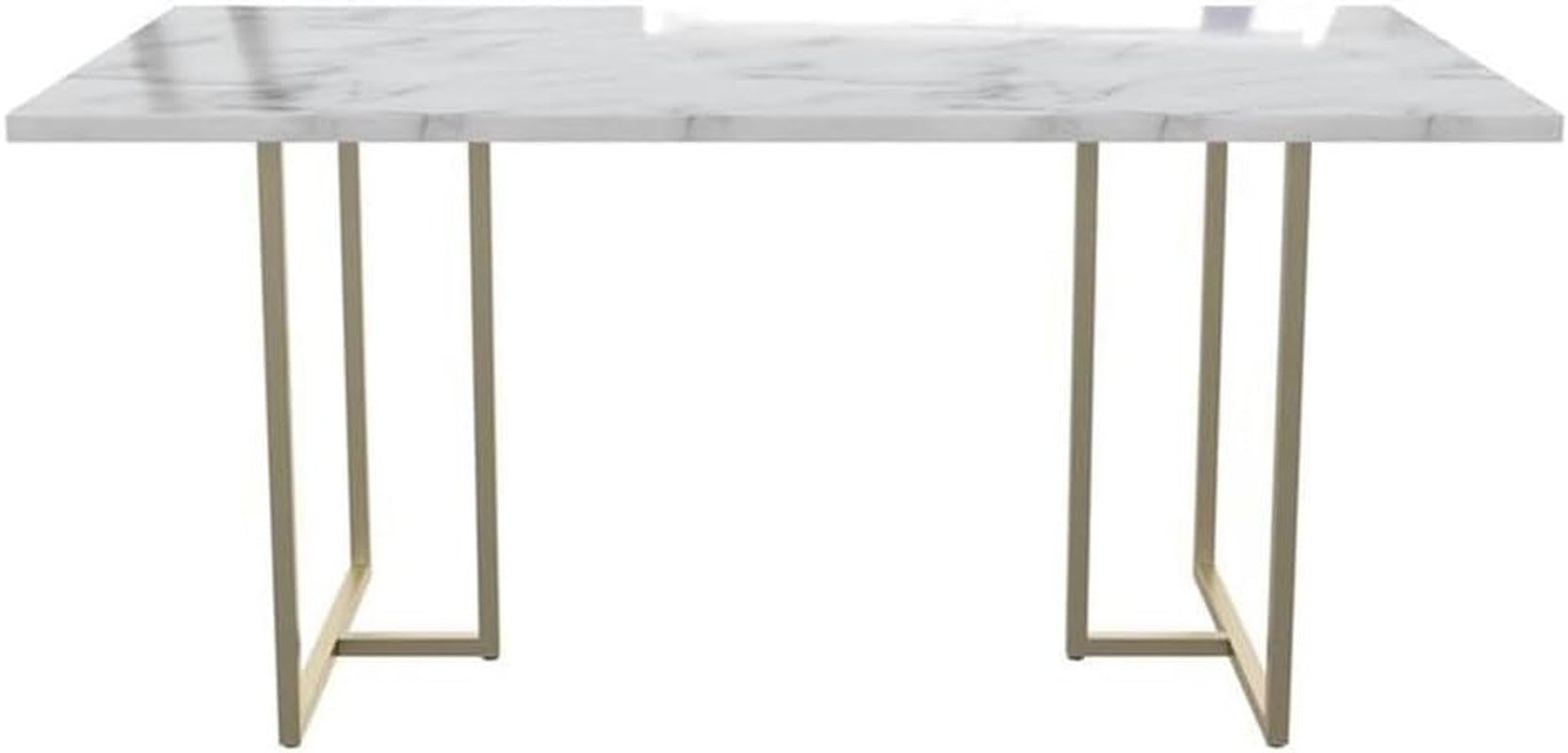 Cosmoliving Astor Dining Table White Marble Top Gold Legs