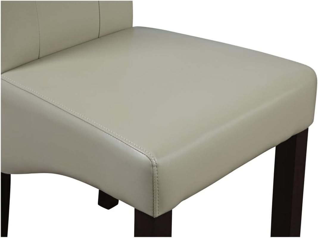 Cosmopolitan Parson Dining Chair Satin Cream Faux Leather