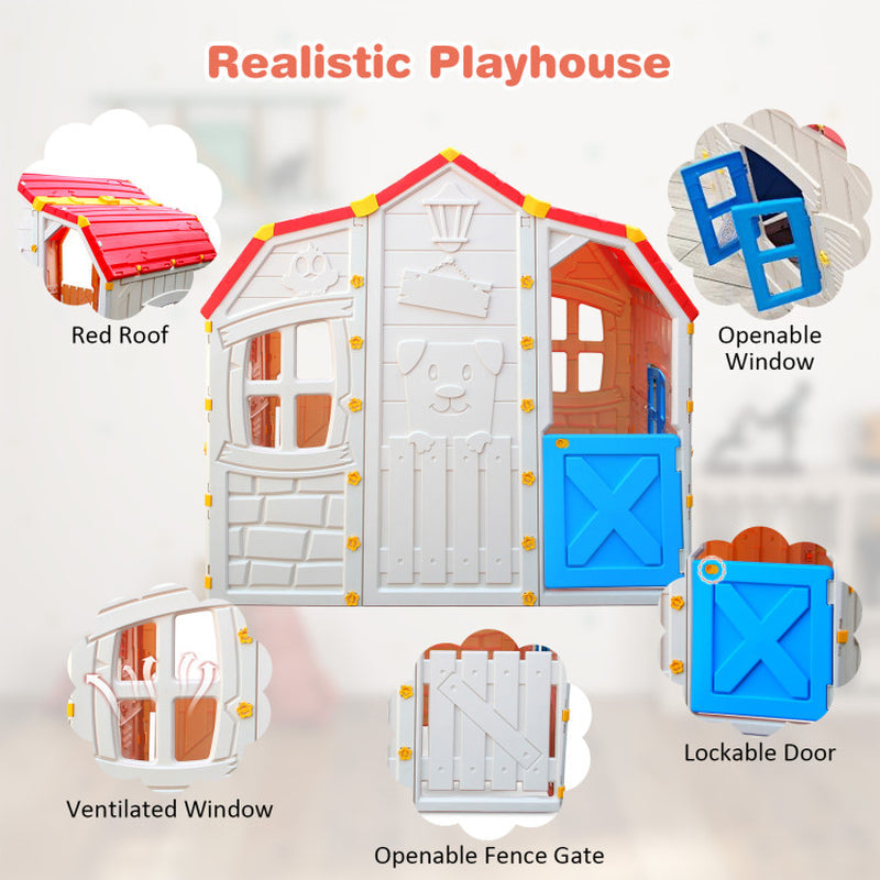 Cottage Kids Playhouse With Openable Windows And Working Door