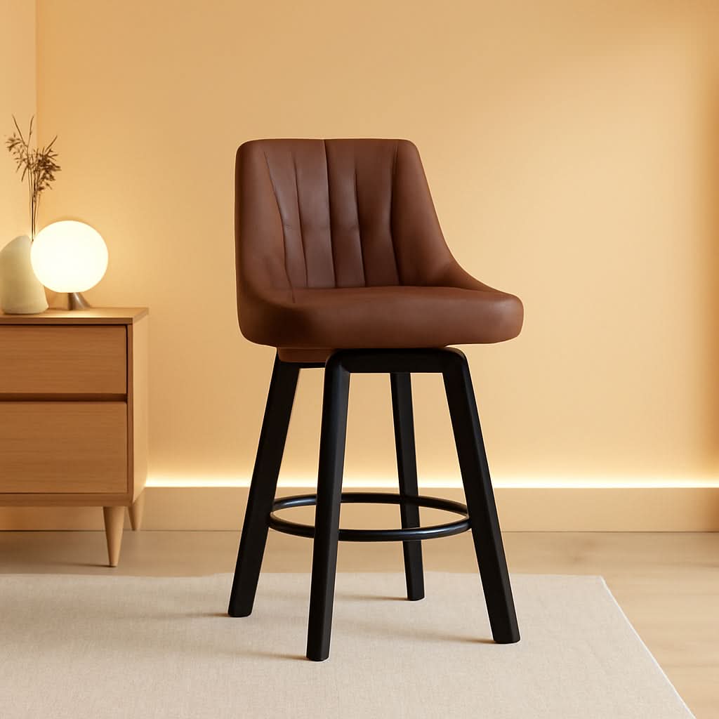 Counter Height Bar Stool 24 Inch PU Leather Swivel