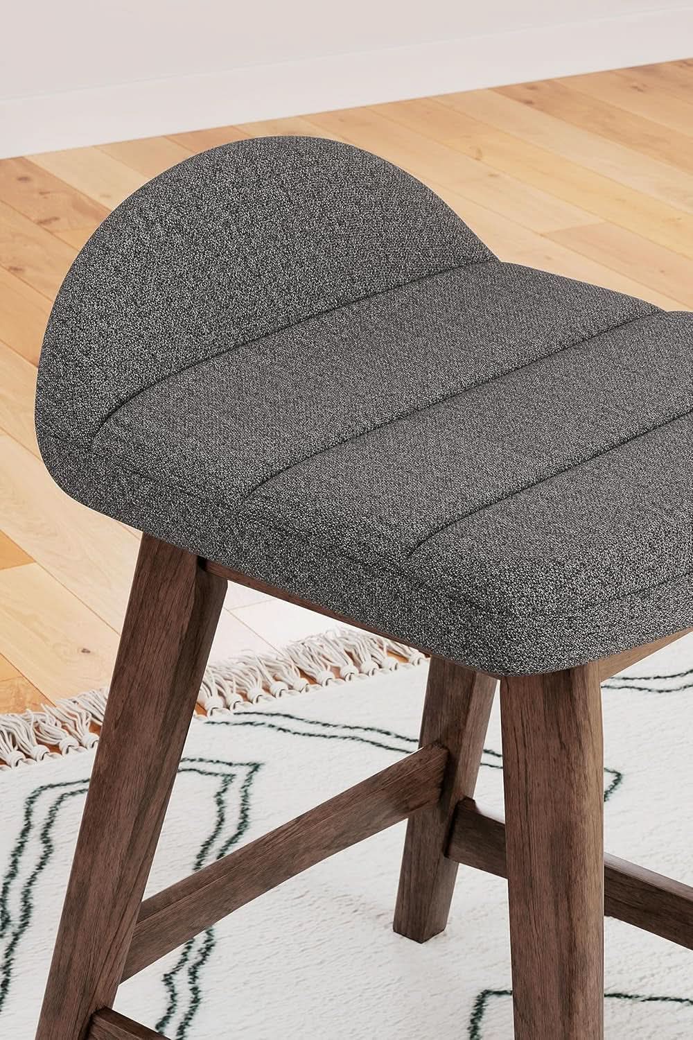 Counter Height Bar Stool Set Of 2 28.5 Inch Charcoal Brown