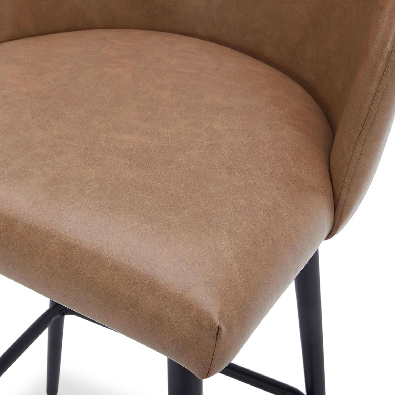 Counter Height Bar Stools 3 Saddle Brown 360 Degree Swivel