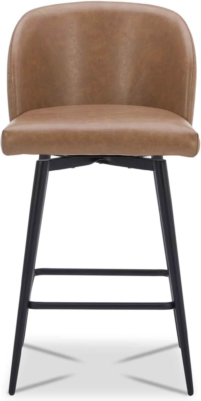 Counter Height Bar Stools 3 Saddle Brown 360 Degree Swivel