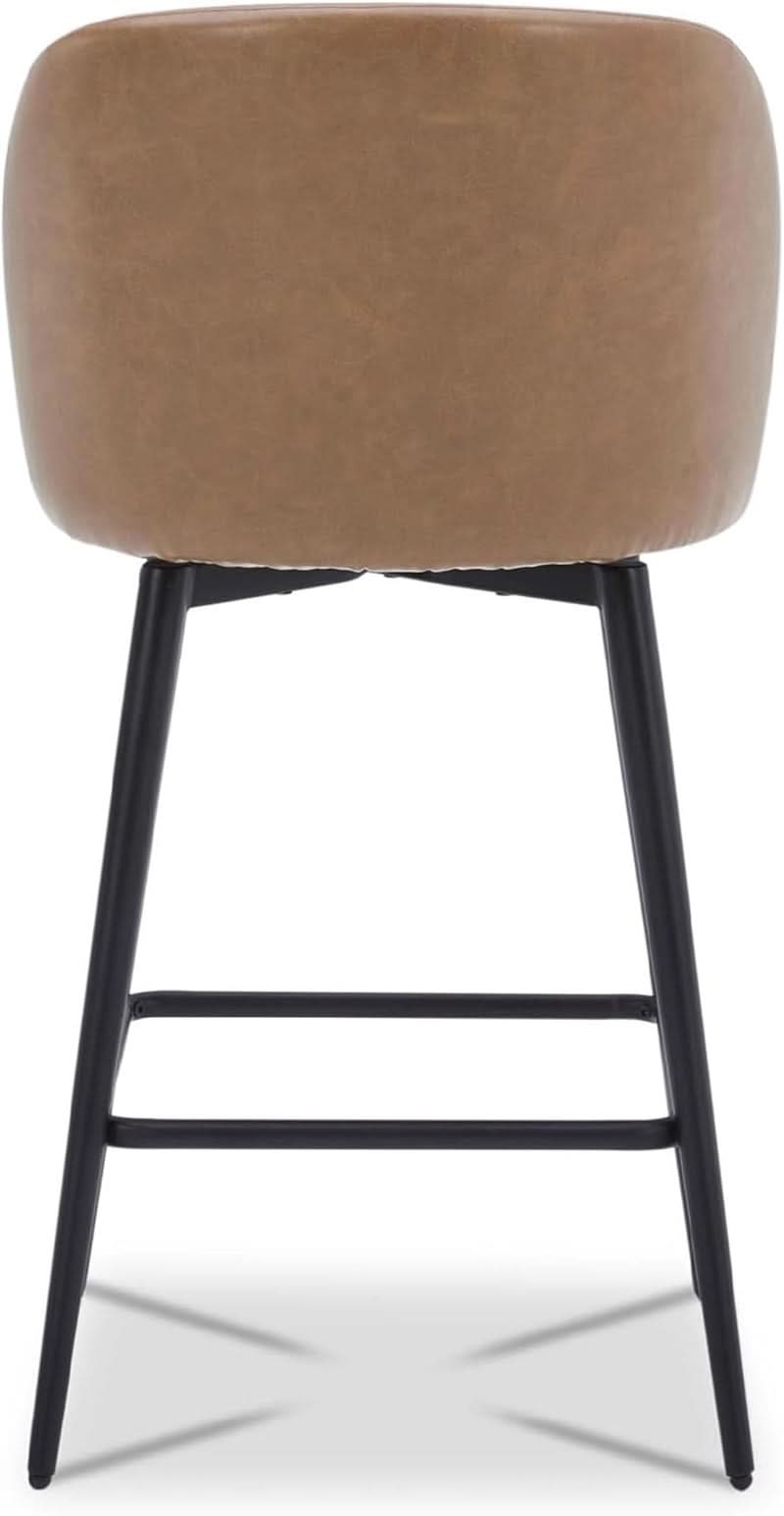 Counter Height Bar Stools 3 Saddle Brown 360 Degree Swivel