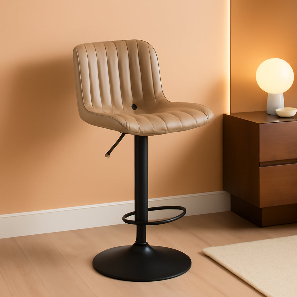 Counter Height Bar Stools Khaki Adjustable Swivel Set Of 2