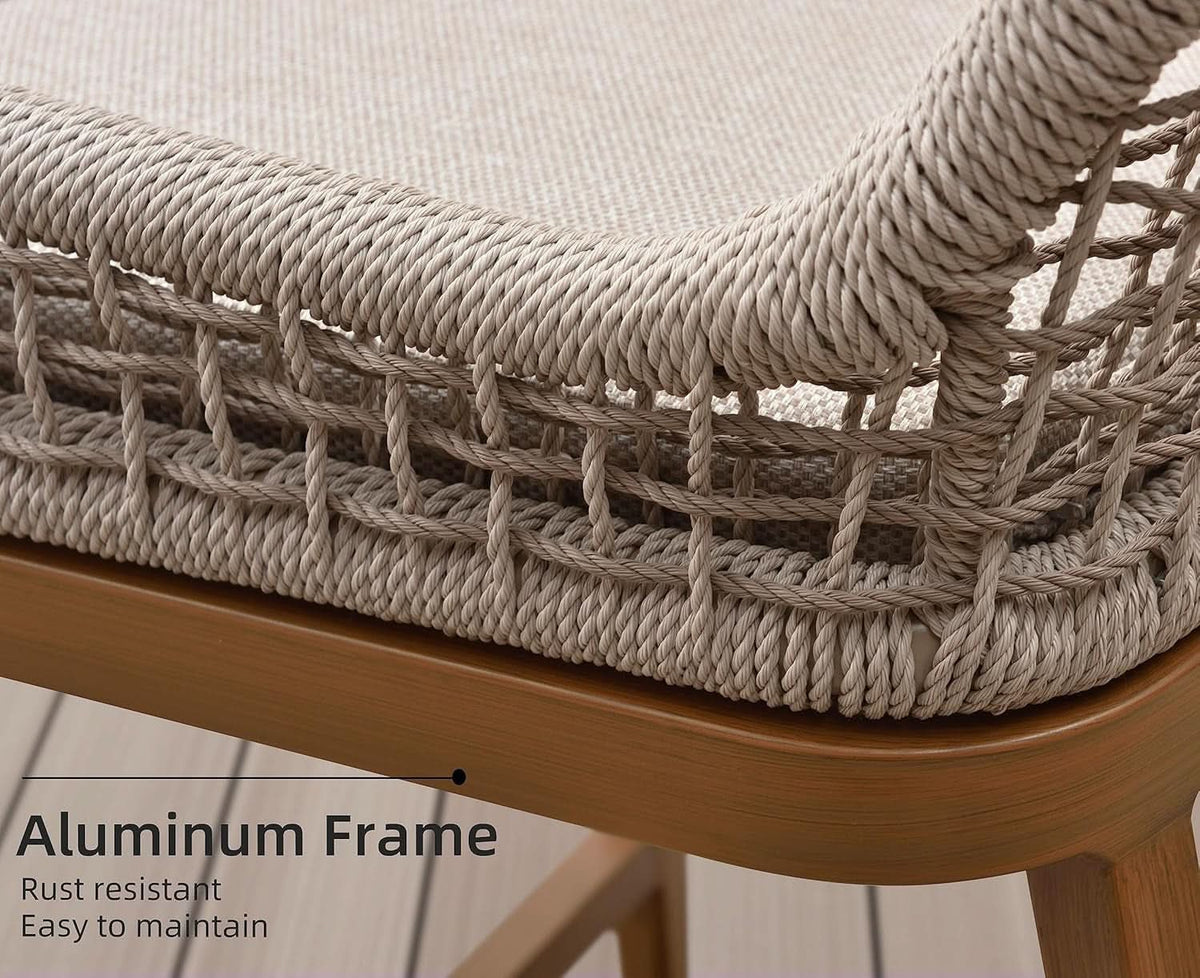 Counter Height Bar Stools With Backrest Set of 4 Rattan