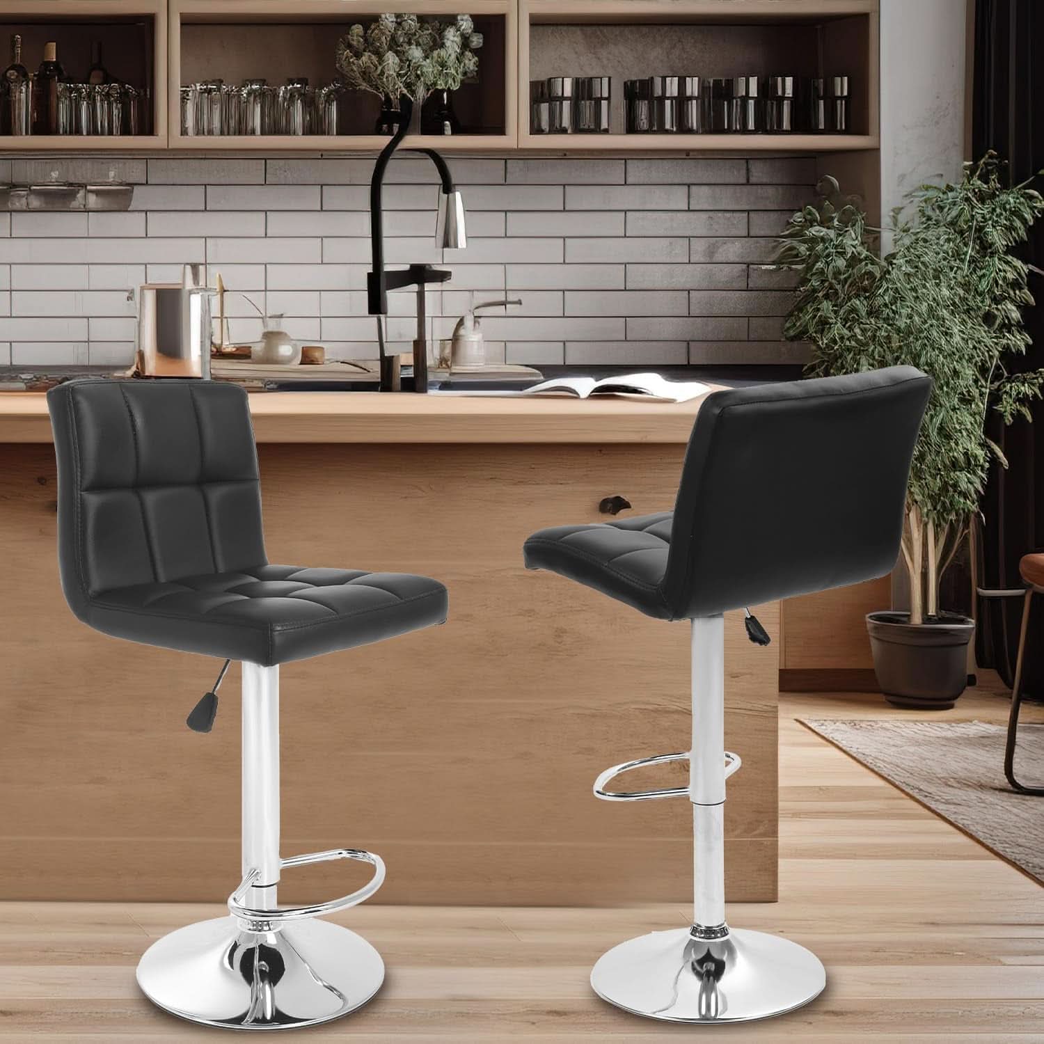 Counter Height Black Bar Stools Set Of 2 For Kitchen