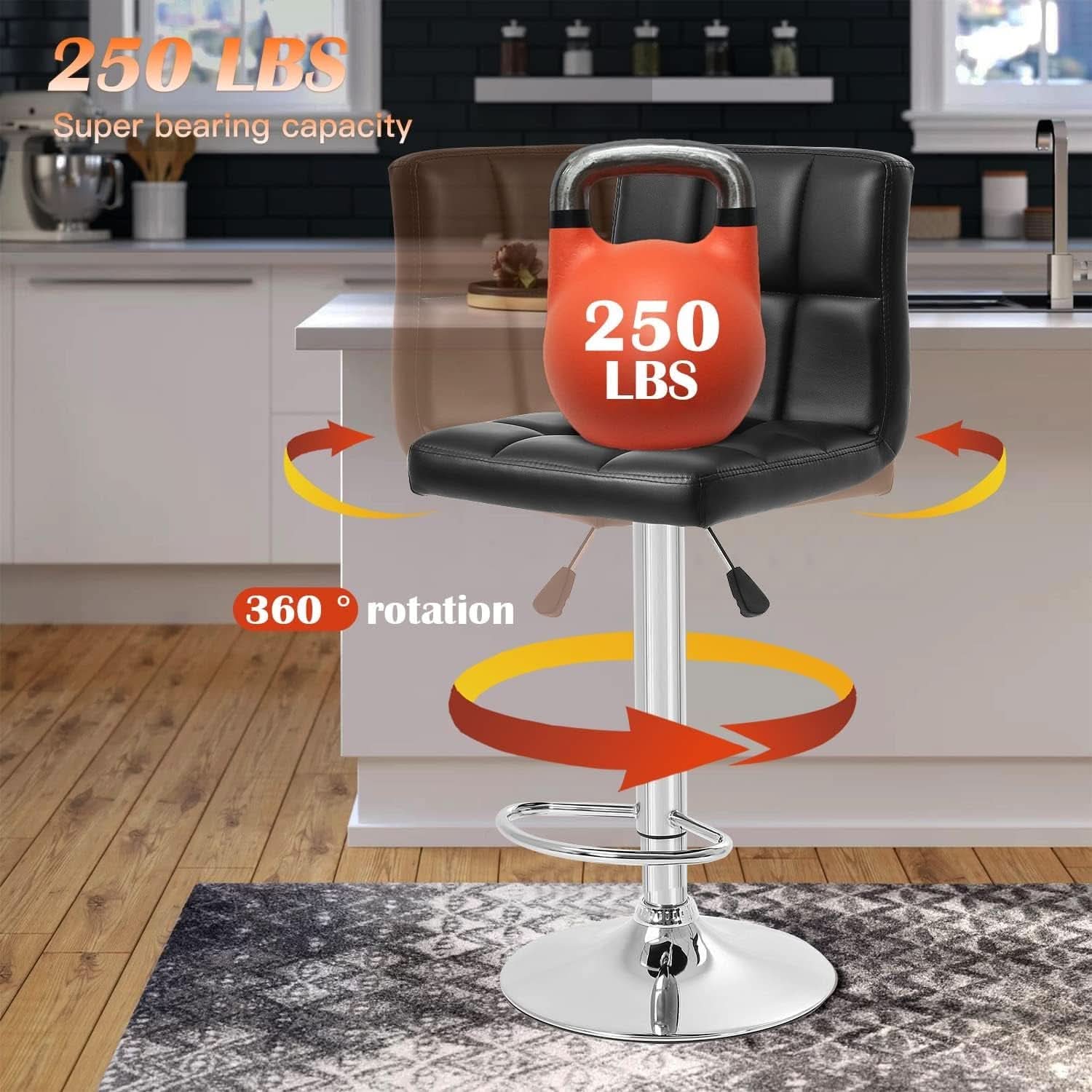 Counter Height Black Bar Stools Set Of 2 For Kitchen