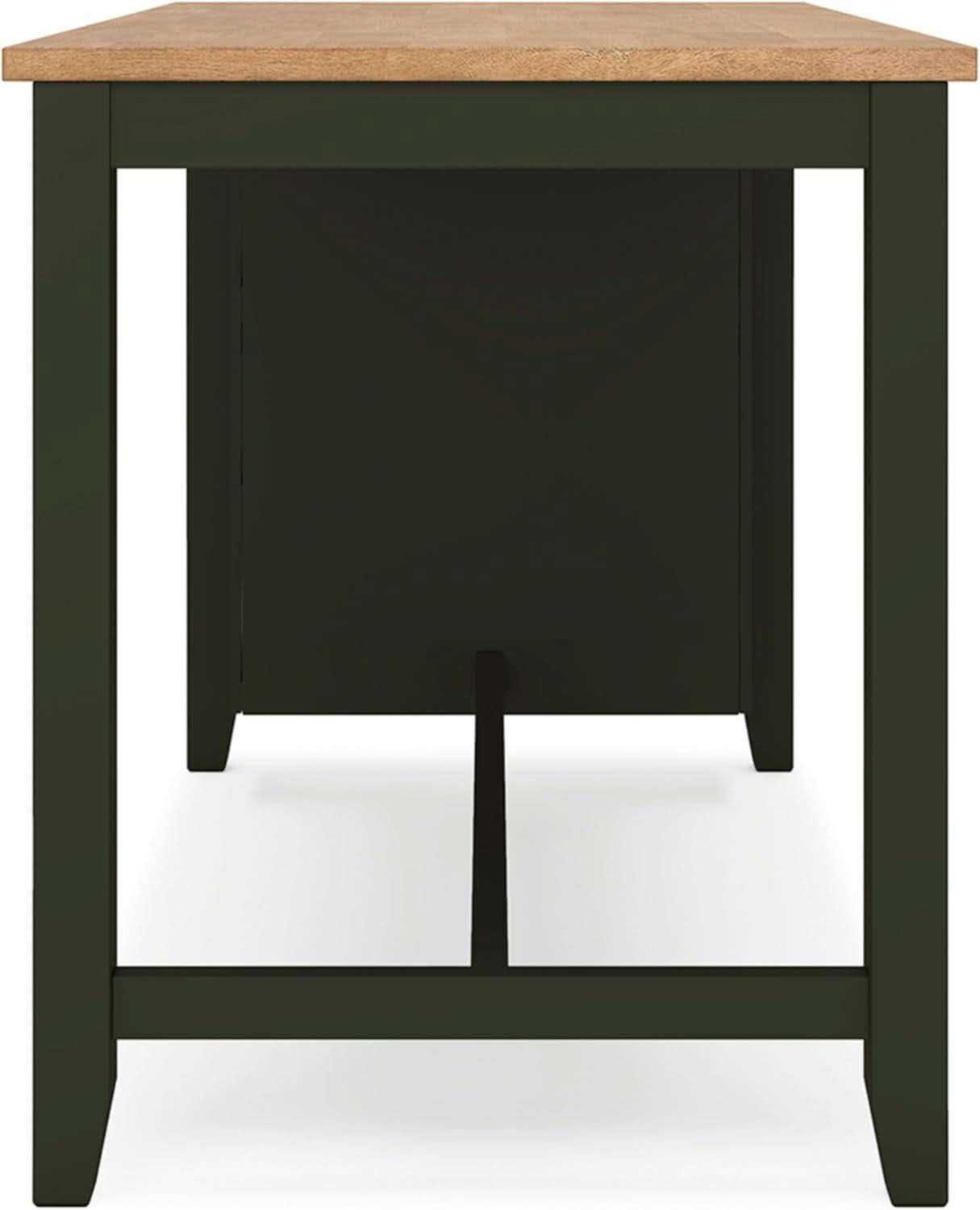 Counter Height Dining Table With 3 Shelves In Brown Green