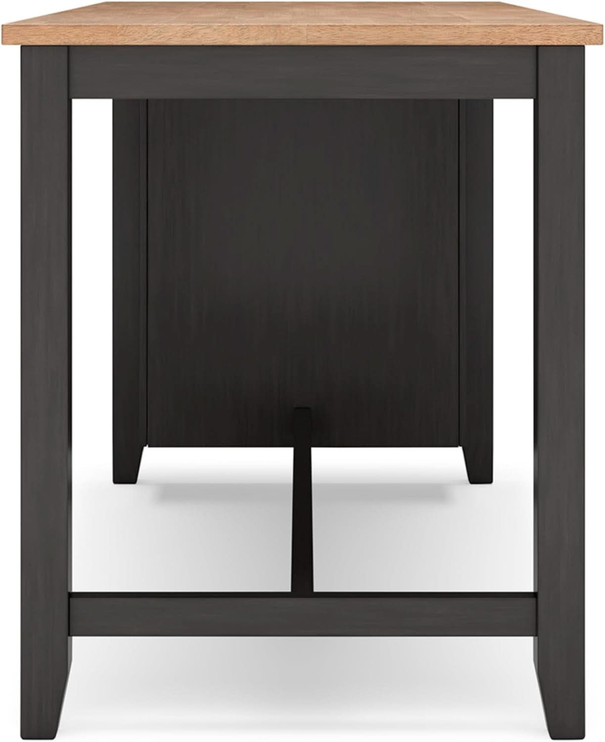 Counter Height Dining Table With 3 Shelves Trestle Base