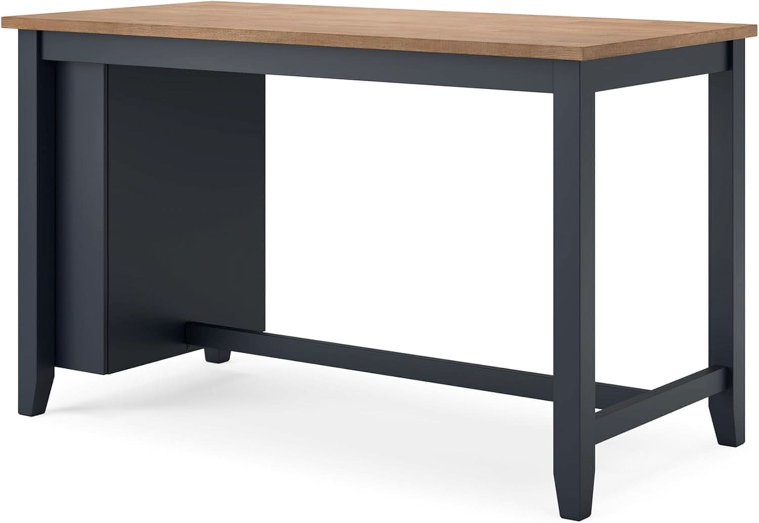Counter Height Dining Table With Shelves In Blue And Brown