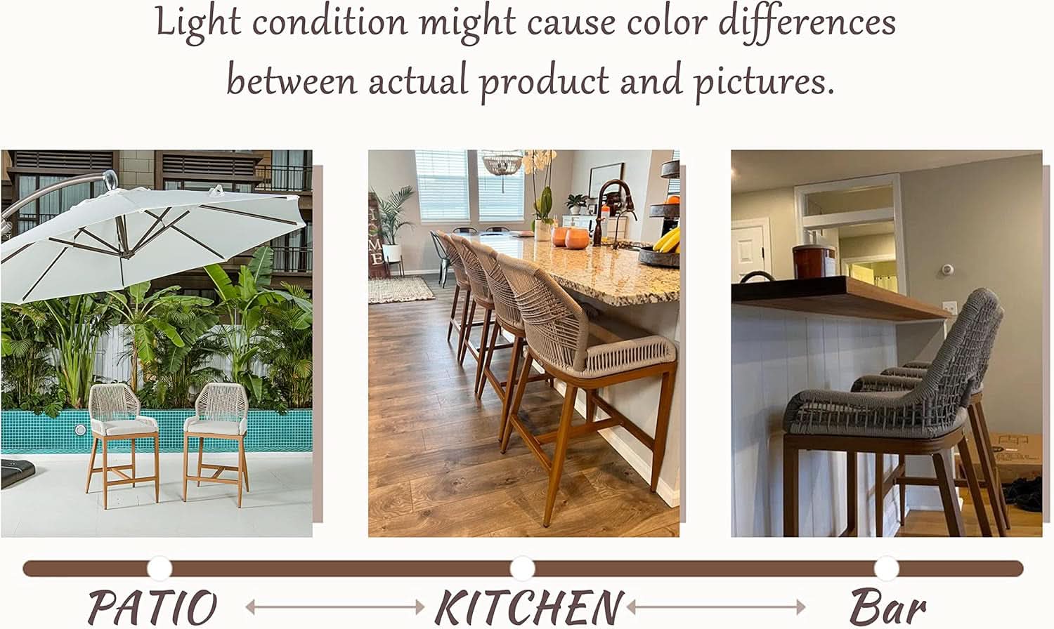 Counter Height Rattan Bar Stools Set Of 4 Outdoor Patio