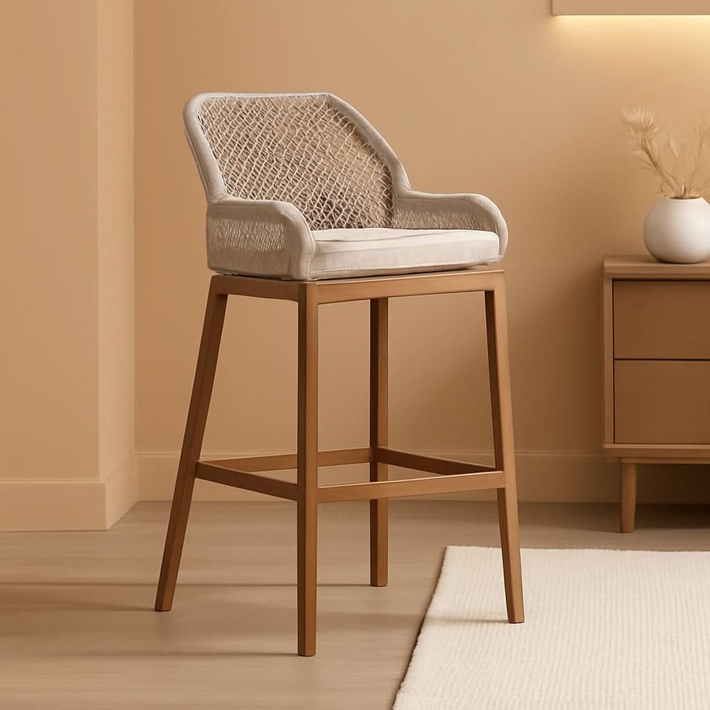 Counter Height Rattan Bar Stools Set Of 4 Outdoor Patio