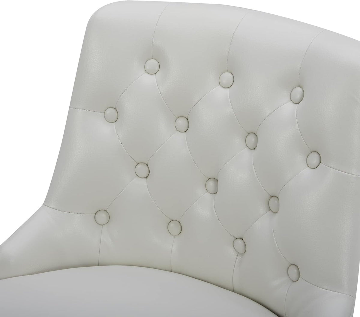 Counter Height Swivel Bar Stool White Faux Leather 26 Inch
