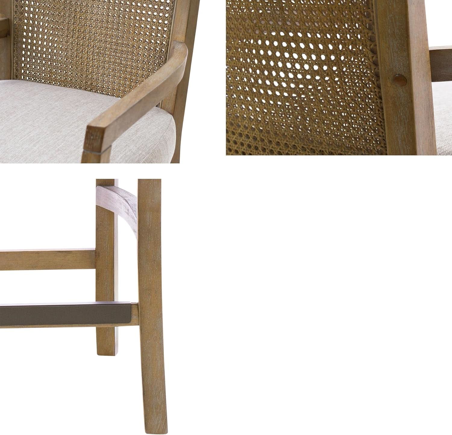 Counter Stool With Cane Back And Upholstered Seat Kitchen