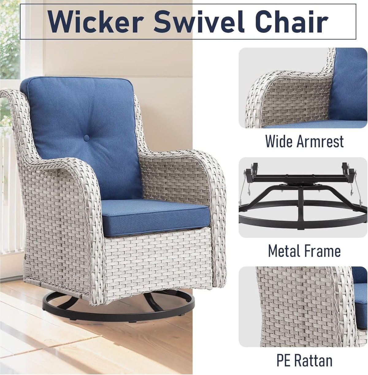 Cozy 11 Piece Outdoor Furniture Set with Swivel Chairs